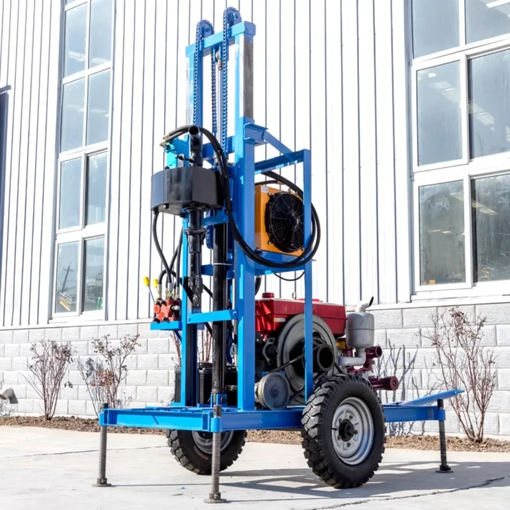 Small electric diesel household drilling machine equipment agricultural deep digging well tools