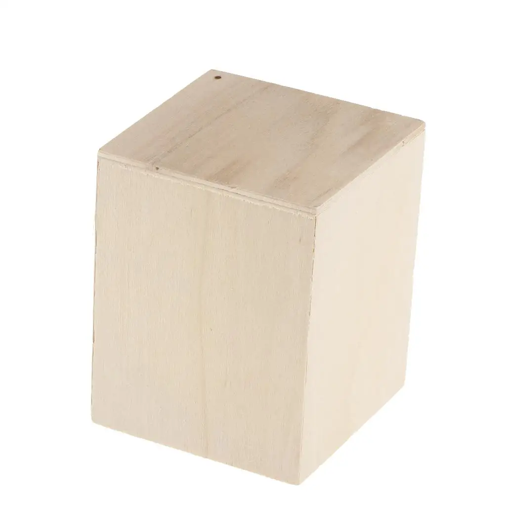 Unfinished Wood Pencil Holder Kids DIY Craft Toy Painting Art Organizer Box Creative Brush Pot for Home Study Supplies