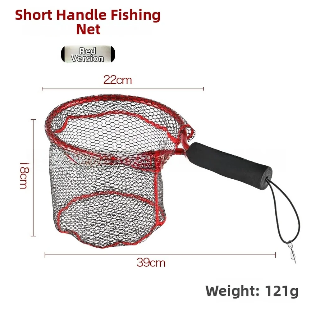 Lightweight Fishing Net for Stream For lure Fishing Aluminum Alloy Frame with Coated Mesh 22cm Diameter 18cm Depth Size view 4