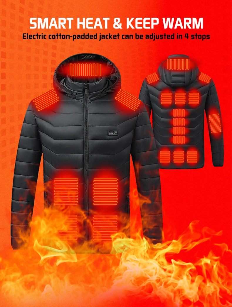 Beheizte Jacke 26 Zonen Winter Herren Damen Motorradjacke USB Elektrische Heizjacke Beheizte Weste Moto Thermotuch – Detail 1