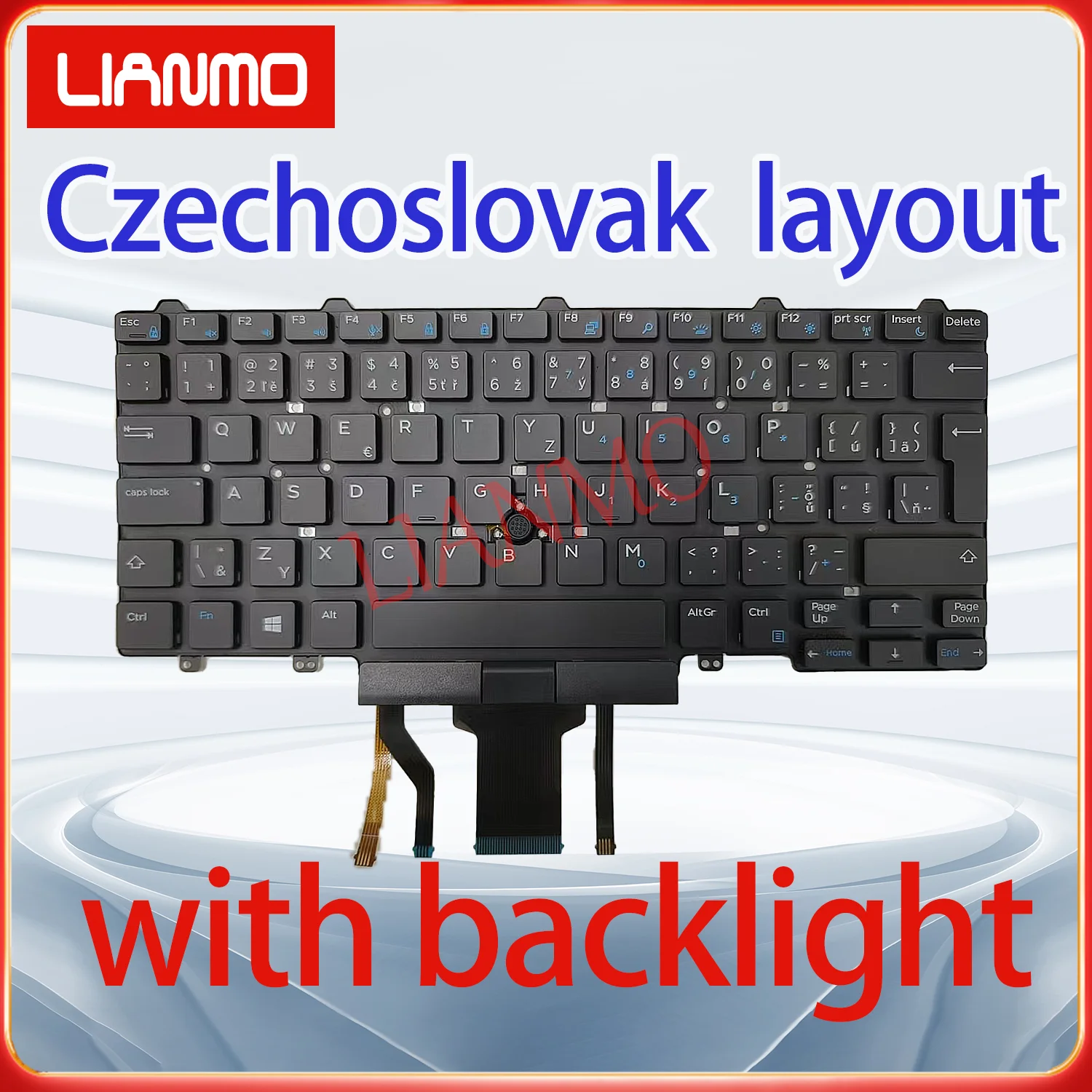 German/French/Spanish/Czechoslovak Layout for DELL Latitude  E5450 E5470 E7470 E7450 3340 7480 7490 5480 5490 Backlight Keyboard view 5