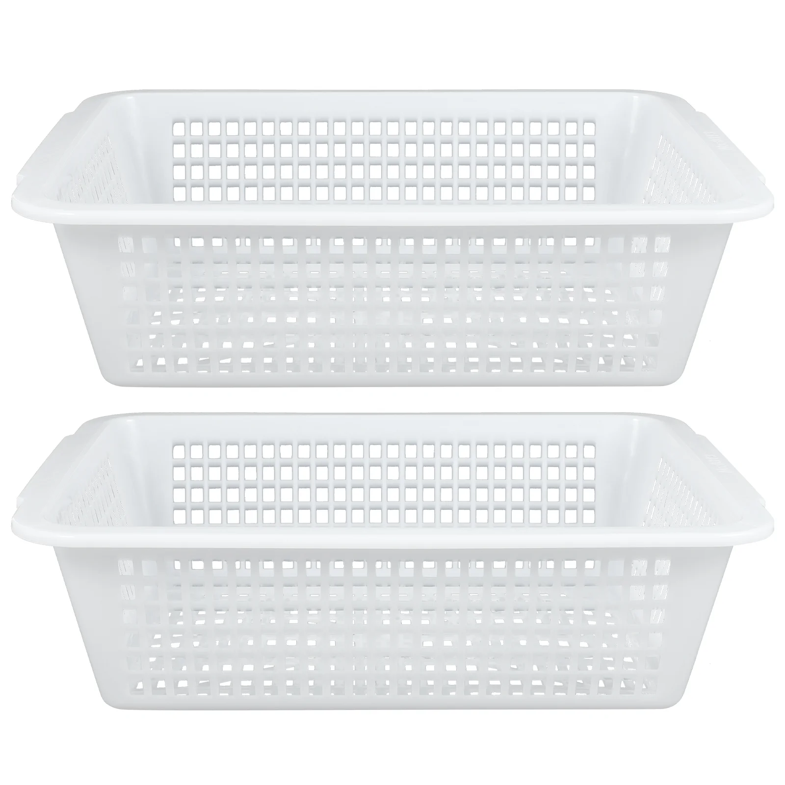 2Pcs Large White Document Baskets Rectangle ABS Office Desk Storage ganizer Home School Plastic Trays File Folder
