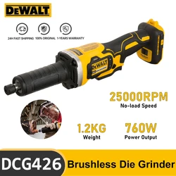 DEWALT DCG426 Brushless Cordless Die Grinder 1-1/2in 25000RPM Variable Speed 20V Metal Wood Straight Grinder Polishing Tool