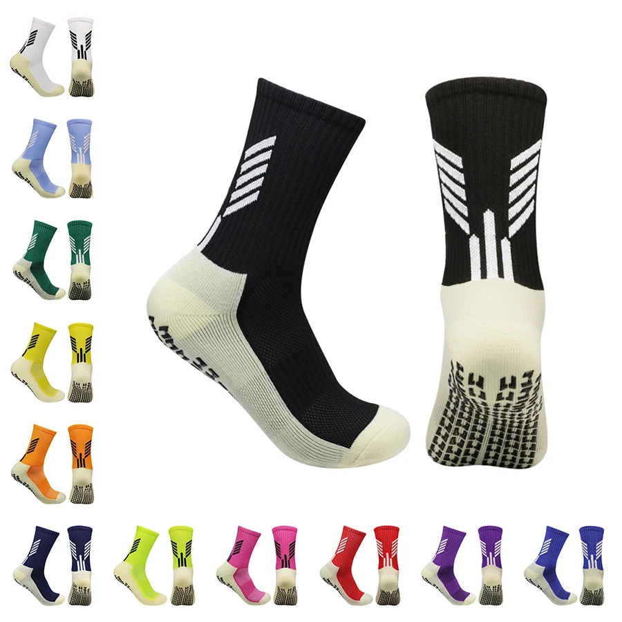 1 Pair New Men Women Non-slip Silicone Sweat Absorbent Breathable Sports Football Yoga Socks Outdoor Fitness Sports Socks