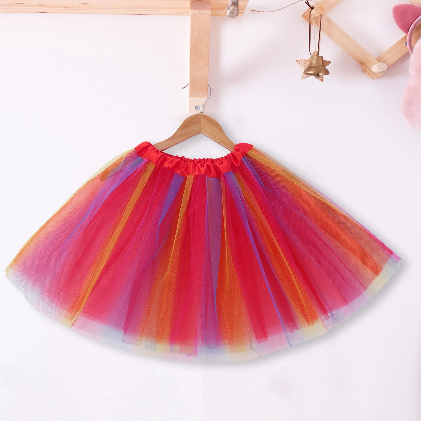 

2024 Women Tulle Tutu Ballet Pleated Skirt Candy Color Ruffles Mesh Pettiskirt Sweet Candy Color Performance Princess Petticoats