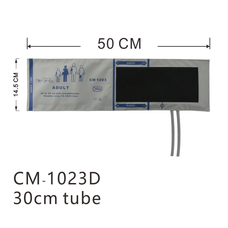 CUFF riutilizzabile per la pressione arteriosa Pediatrico in similpelle grigia NIBP CUFF con vescica Doppio tubo Per sfigmomanometro