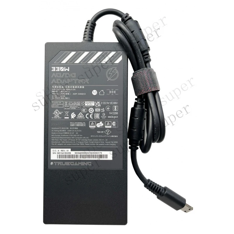 S+   Original Delta 330W AC Adapter Charger For MSI Raider A18 HX A7VIG A7VIG-006AU