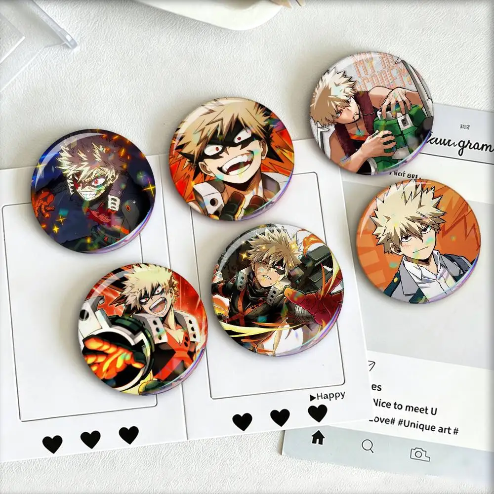K-Katsuki Bakugo  Laser Badge Applicable For Backpack Clothes Hats Decor Creative Accessories