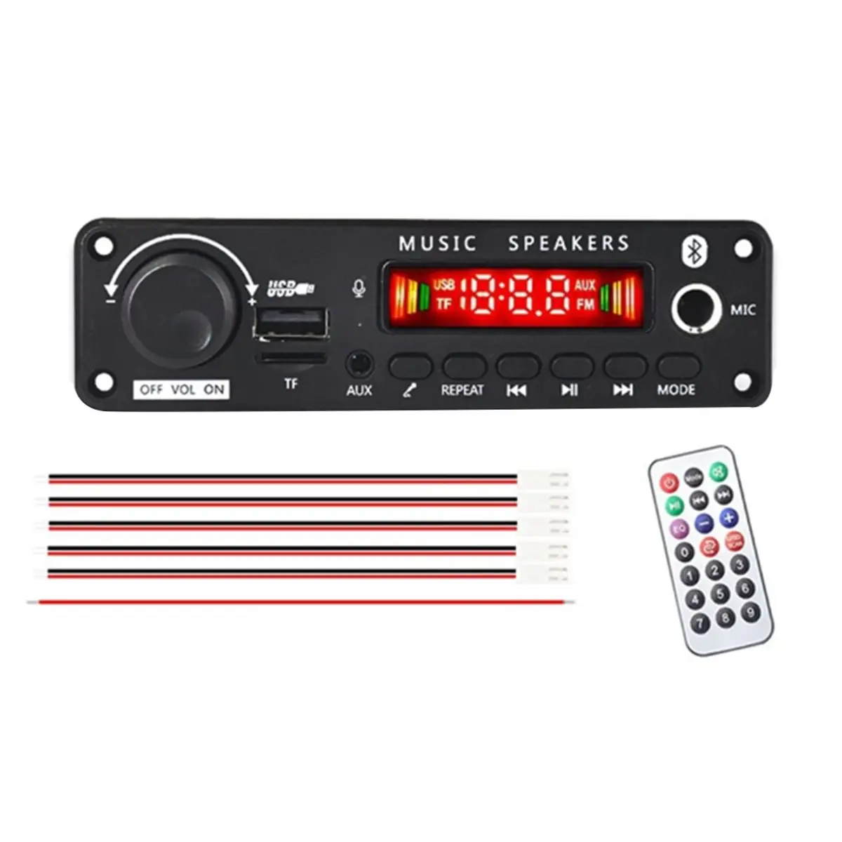 B72ABG 400W Amplifier Bluetooth MP3 WMA APE Decoder Board DC8-26V Handsfree Car Audio Microphone DIY MP3 Music Player