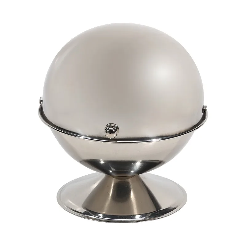 Spherical Stainless Steel Sugar Bowl Flip Top Seasoning Storage Jar Round Metal Container For Spice Candy Home Kitchen Organizer view 2