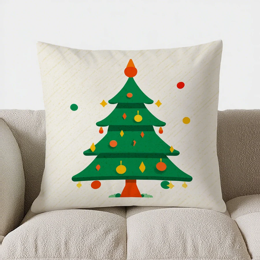 Vintage-Patterned Trees throw pillow cover with short plush print for living room sofa decoration cushion cover pillow covers