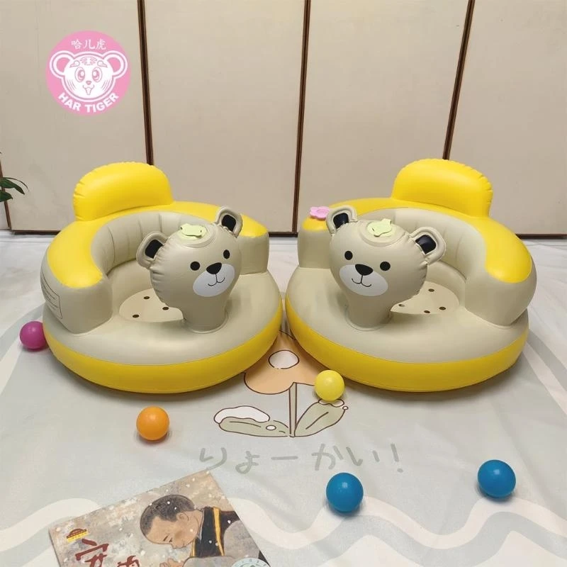 J15U Infant Sitting Support Inflatable Chair Travel Friendly PVC Stool for Baby 6 Months and Up Lightweight & Foldable Design