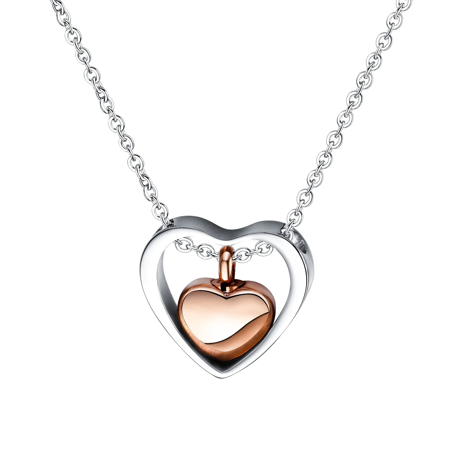 Stainless Steel Heart Pendant Necklace Pet Ashes Urn Cremation Keepsake Memorial Jewelry Gift