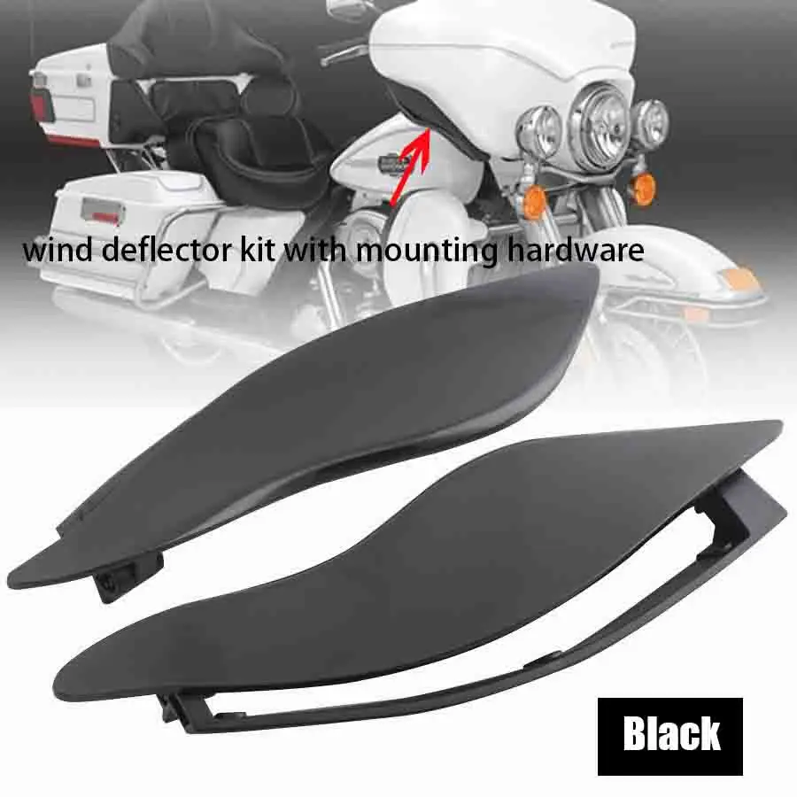 Wind Deflector Kit with Mounting Hardware 1 Pair Motorcycle Accessories For Harley Electra Glide Street Glide Tri Glide 2014-up