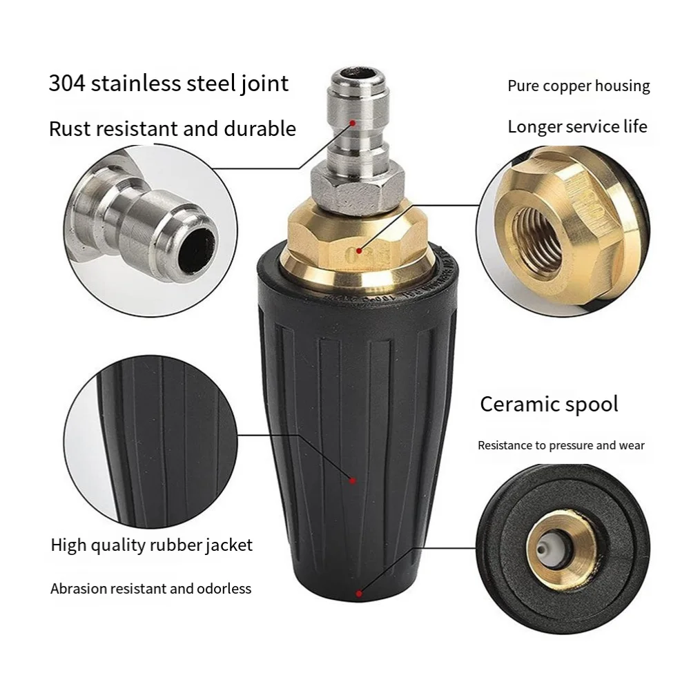 High Pressure Washer Rotating Nozzle 4000 PSI with 5 Different Spray Tips for Comprehensive Cleaning Solutions