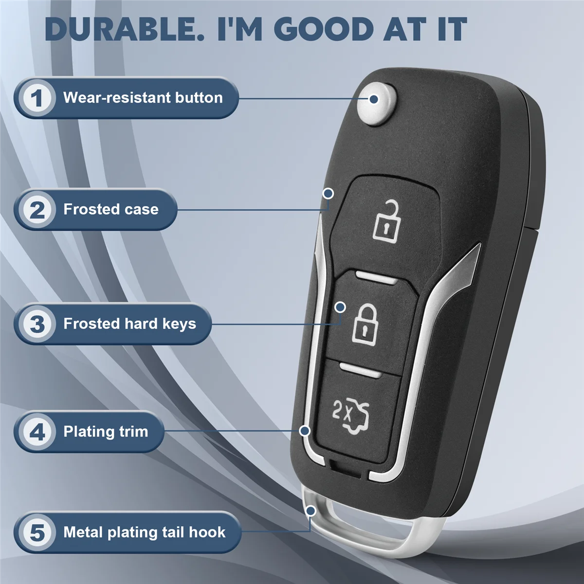 Auto Remote Key Shell Case Voor Ford Focus Fiesta Galaxy Mondeo C-Max Ranger