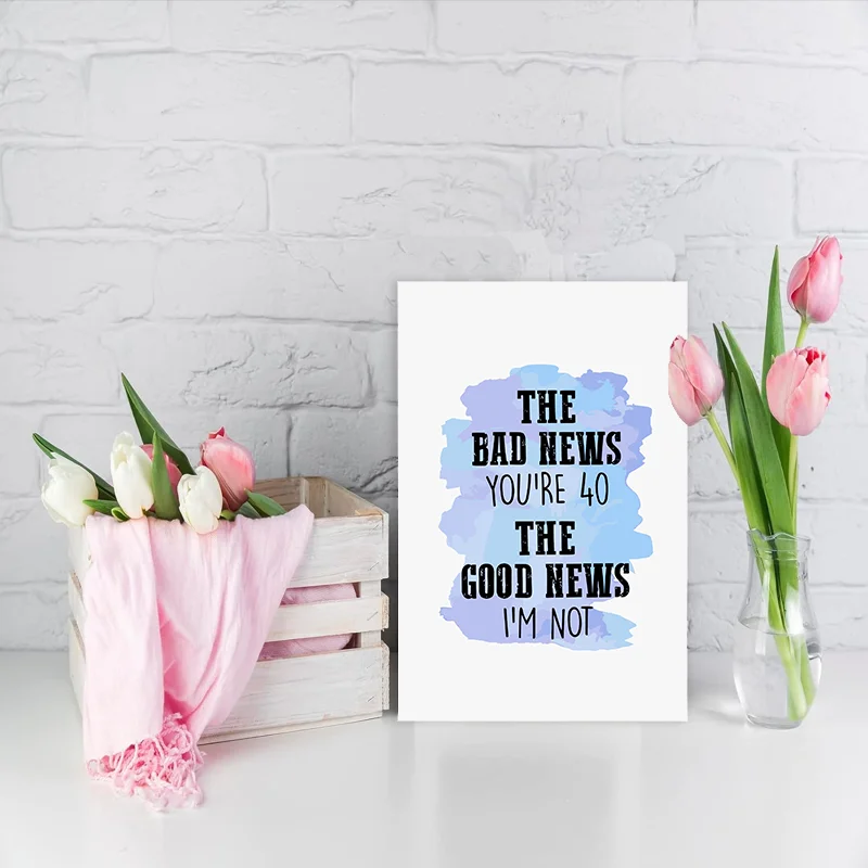 1 pc funny birthday card to celebrate your 40th birthday with a funny text. The perfect gift for family, friends and co-workers.