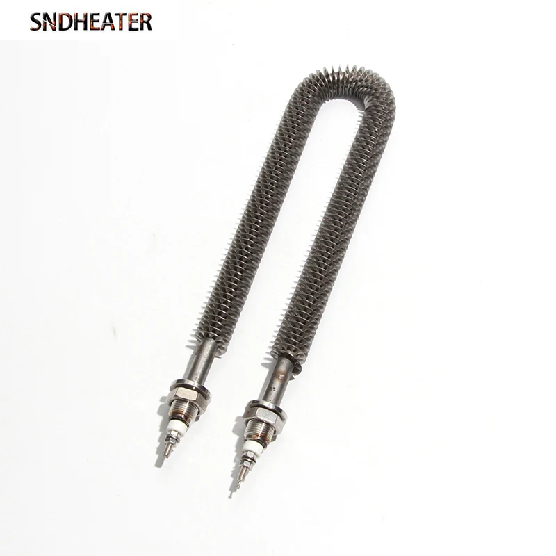 SNDHEATER 304SS 220V Finned Tubular Heater M18*25 Thread Heating Element for Husbandry Fan U Shape 800W 1000W 1200W 1500W 2000W