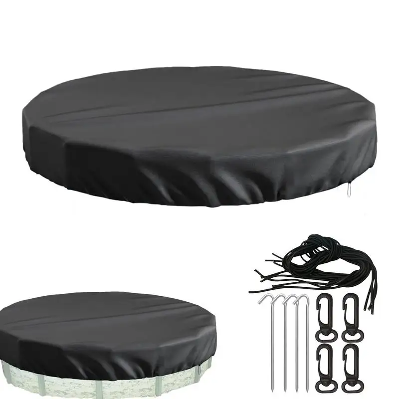 

Round Pool Cover Inground Solar Covers For Aboves Ground Pools abov Ground Pools with Drawstring and Ground Nail Foldable cover