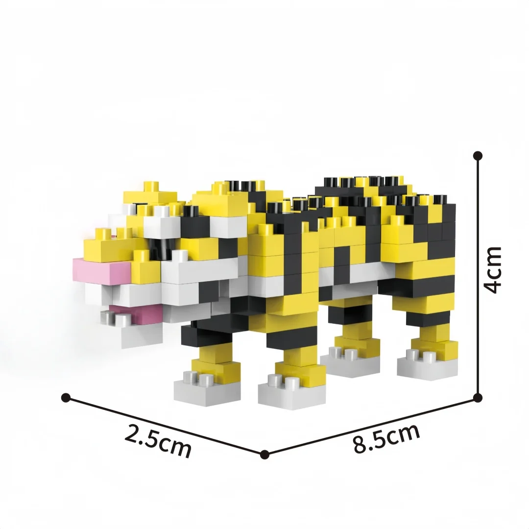 3D Mini-Zoo Mikro-Bausteine – Einfache Montage für Kinder, Handspielzeug mit Tieren, Puzzle-Geschenk, Weihnachtsparty-Geschenk/Geburtstagsgeschenk – Detail 11