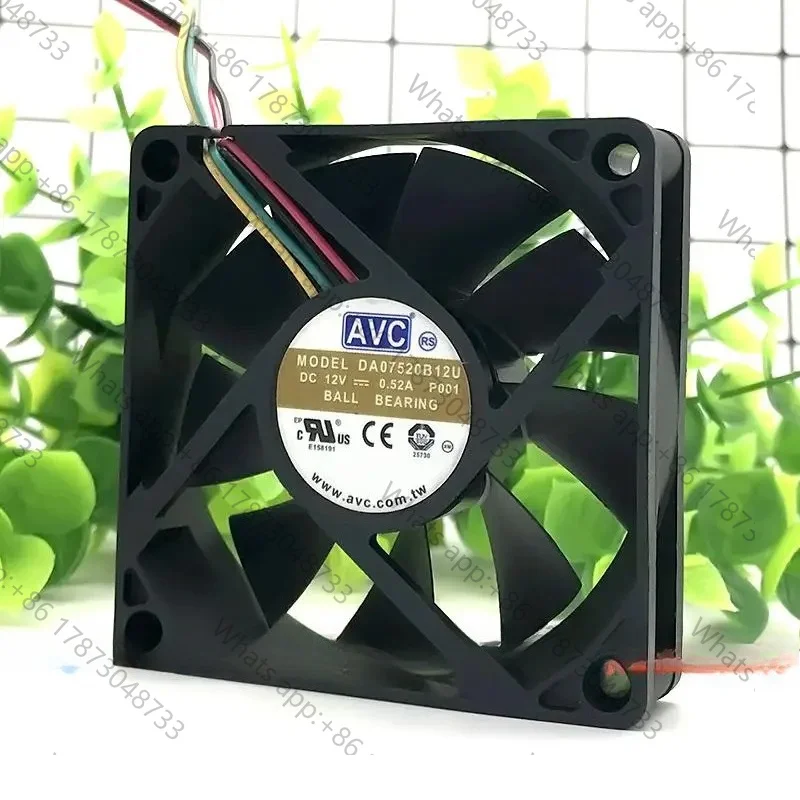 Tool PartsOriginal DA07520B12U 7520 7.5cm 12V 0.52A 4-wire PWM intelligent speed control server chassis CPU fan