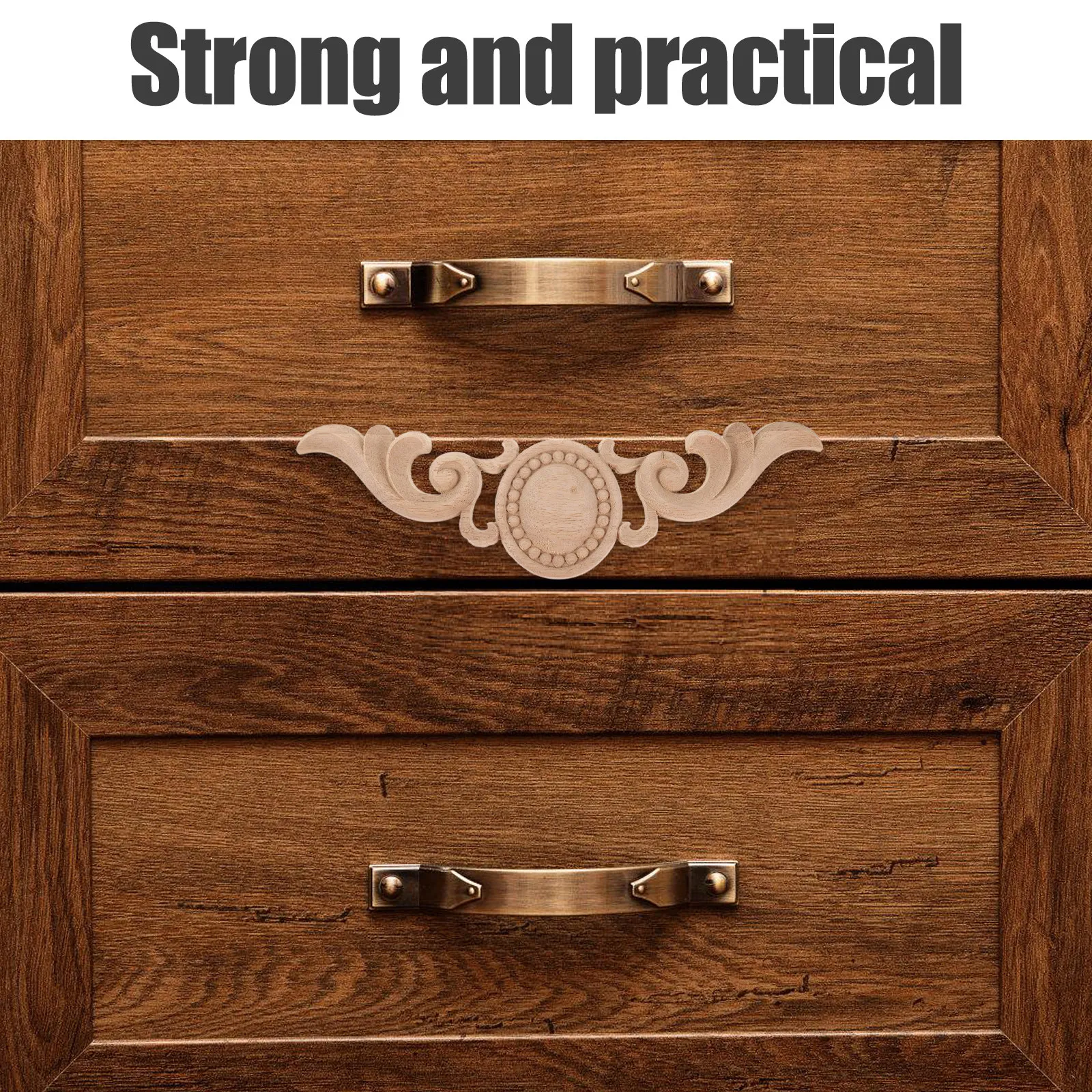 

2Pcs Wood Carved Flower Appliques Onlays Corner Furniture Decorative Trim DIY Embellishments for Wardrobe Bed Cabinet Door