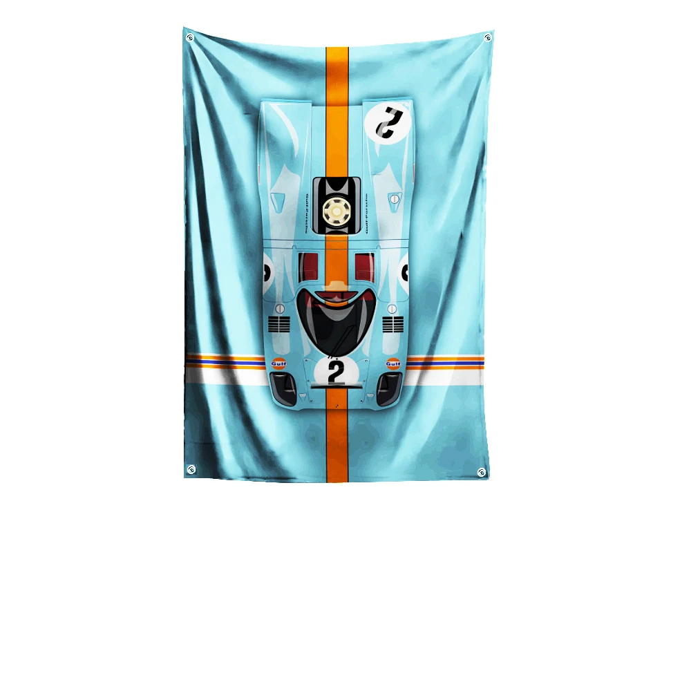 3x5 Ft GulfS Racing Flag Polyester Digital Printing Banner for Garage Wall Art Out Door Decoration With Brass Grommets