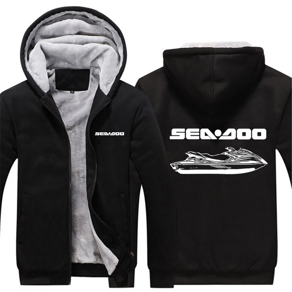 

Sea Doo Seadoo Moto Men's New Winter Jacket Cotton Keep Warmer Zipper Hoodies Casual Sweatshirts Thicken Coats Sweatshirts Tops