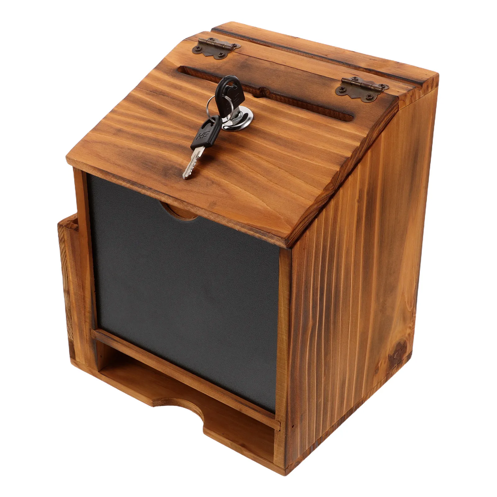 Wooden Suggestion Mail Box Lockable Wall Mounted Prayer Ballot Comment Box Secure Voting Donation Collection Tip Jar