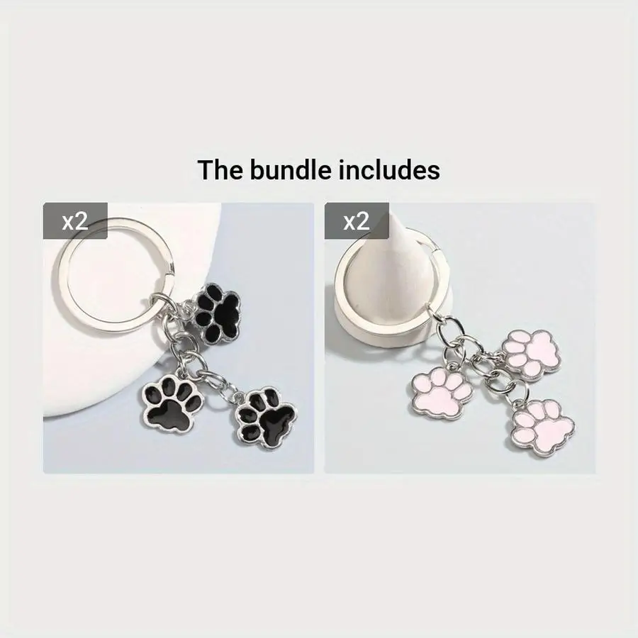 1/5/10/20/50/100pcs Cute Paw Print Oil Drop Keychain Love Mini Items Classroom Kindness Gift Cards For sons Halloween, Christmas