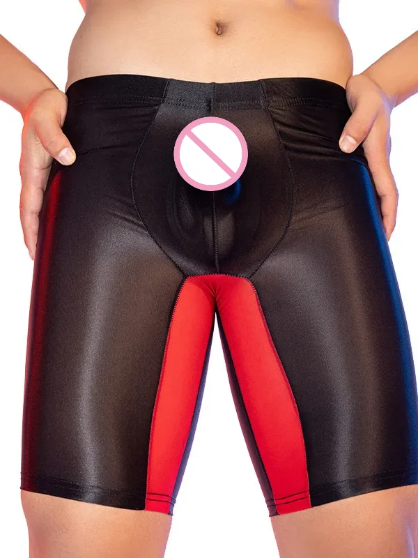 

2024 New Sexy High Waisted Skin Friendly Fitness Body Shaping Leggings Men's High Elastic Ultra Thin Sheer Breathe Shorts K0GU