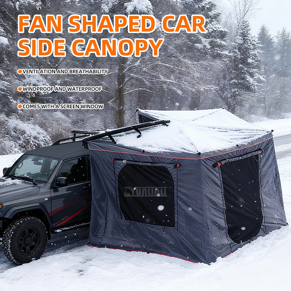 double rod 2M Outdoor camping 270 degree sector tent Car awning, car side tents, side tents Roof side canopy Car canopy tent