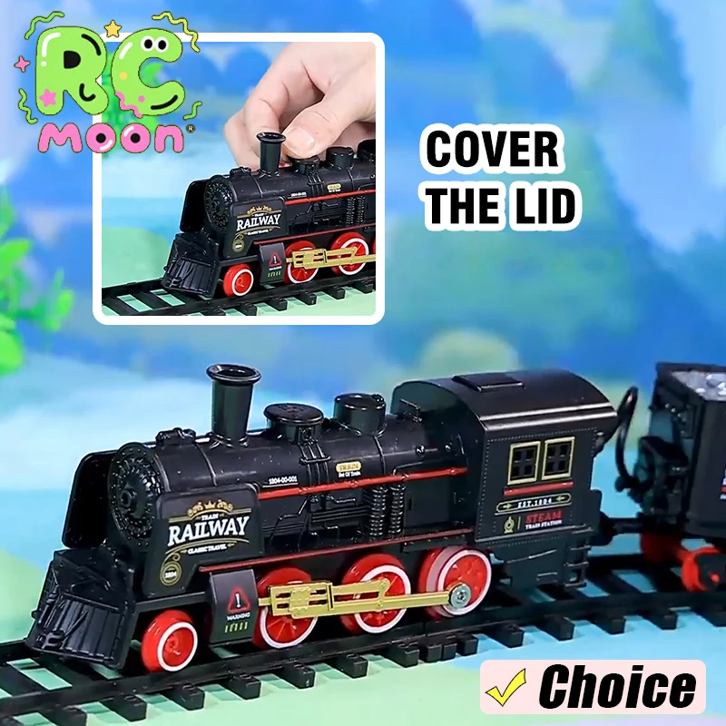 

Retro Steam Train With Light And Sound Steam Spray Fun Sturdy Best Gifts For Boys Simulation Retro Model Of Track Toy