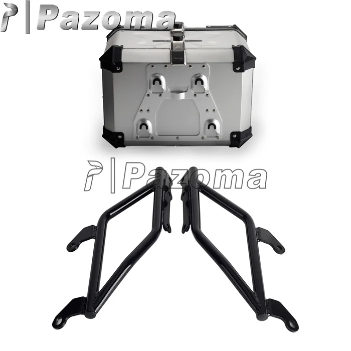 رف خلفي عالي الجودة للدراجة النارية + صندوق خلفي خلفي ملحقات ألومنيوم حديد 304 مادة من الفولاذ المقاوم للصدأ مناسب لطراز هارلي #4