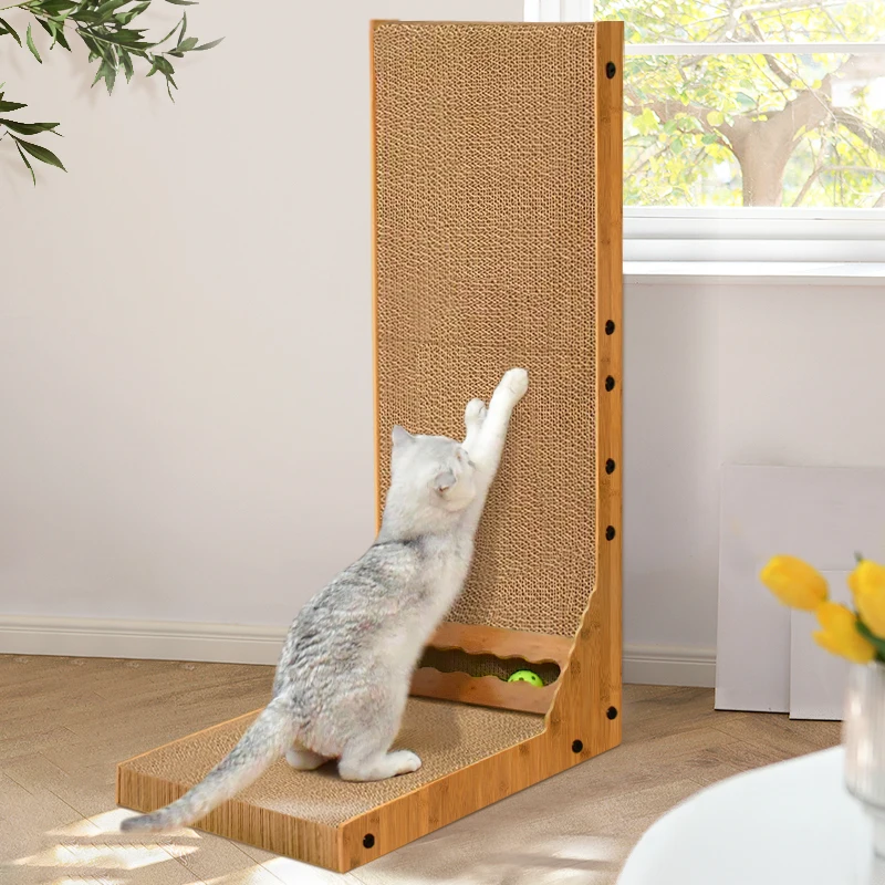Katzenkratzbrett, vertikaler Kratzbaum, langlebiger Katzenkratzer, hochwertiger Katzenkratzblock aus Wellpappe