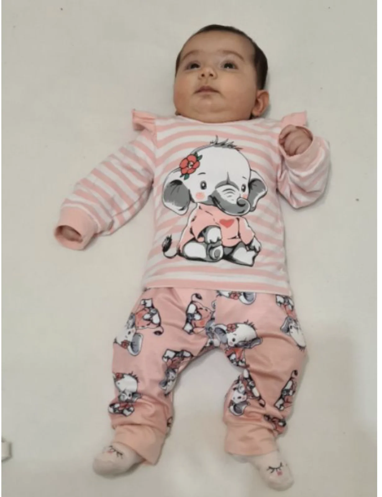 Spring Autumn Toddler Baby Girl 2pcs Clothes Set Cotton Cute Printed Long Sleeve Round Neck T-Shirts + Pants Newborn Outfit