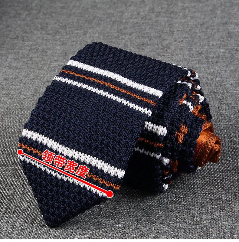 Neue Strick krawatten lässig dünne Krawatte für Party Jungen Mädchen gestrickt gestreifte Krawatte Hochzeit Krawatte für Bräutigam Hals tragen für Männer – Detail 1
