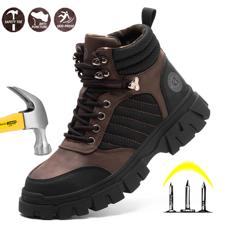 

Men Work Safety Shoes Women Lightweight Anti-smash Anti-puncture Work Sneaker Indestructible Protective Comfortable Safety Boots