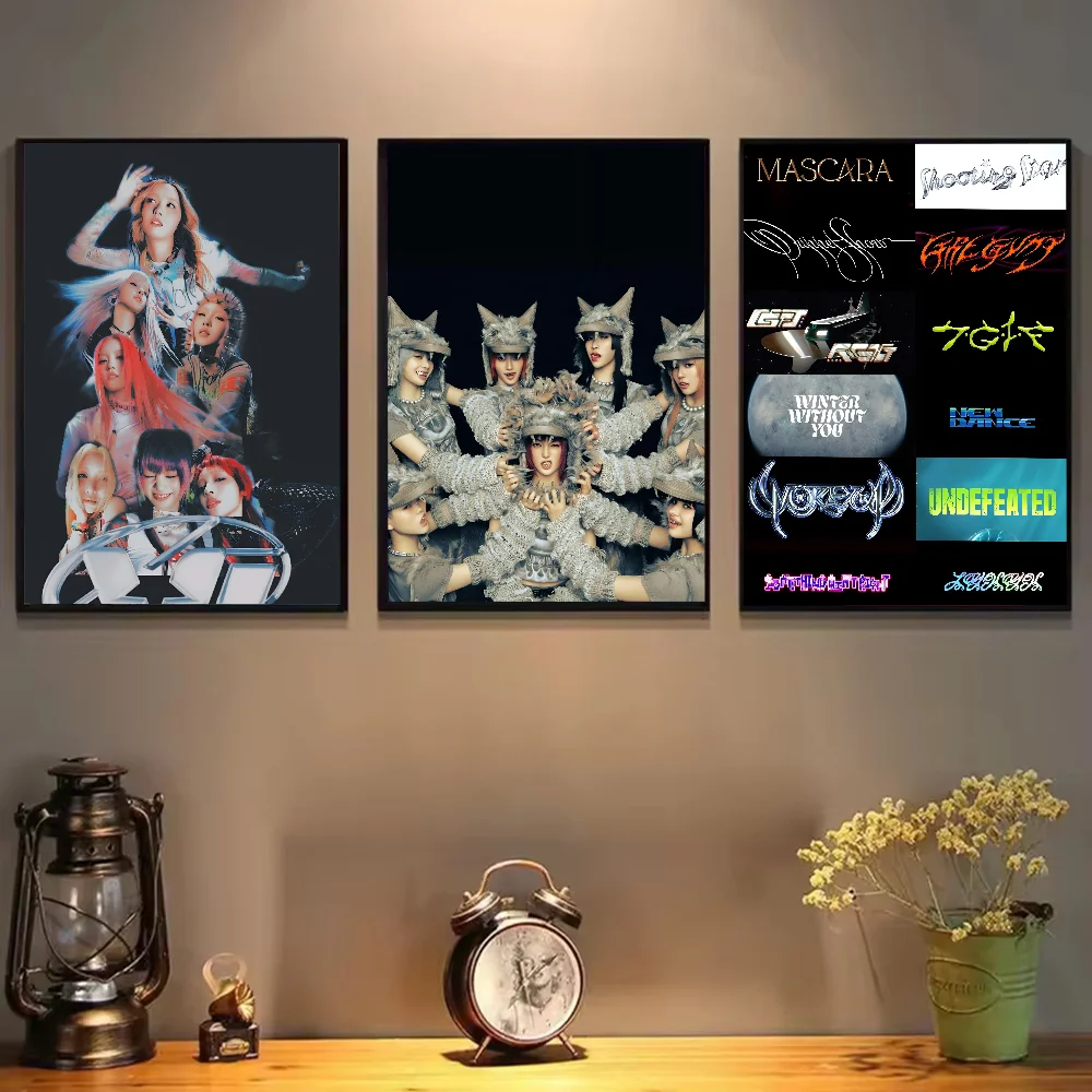 1 قطعة Xg Kpop ملصق فني ذاتي اللصق مقاوم للماء ورقة ملصق مقهى بار غرفة جدار ديكور