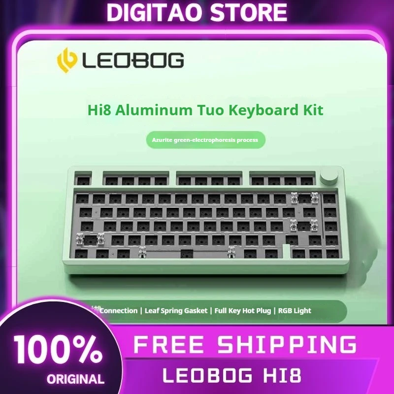 Leobog-Kit de teclado mecánico Hi8, 3 modos, USB/2,4G/Bluetooth, inalámbrico, Kits de aluminio, 80 teclas de intercambio en caliente, teclados de