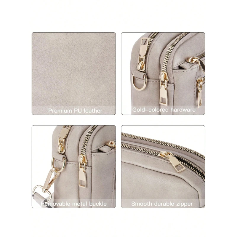 New Retro Quilted Embroidery PU Small Square Shoulder Bag – Multi-Functional Crossbody Messenger Handbag with Multi-Partition Design, Perfect for Daily Commuting, Shopping, or as a Gift image 2