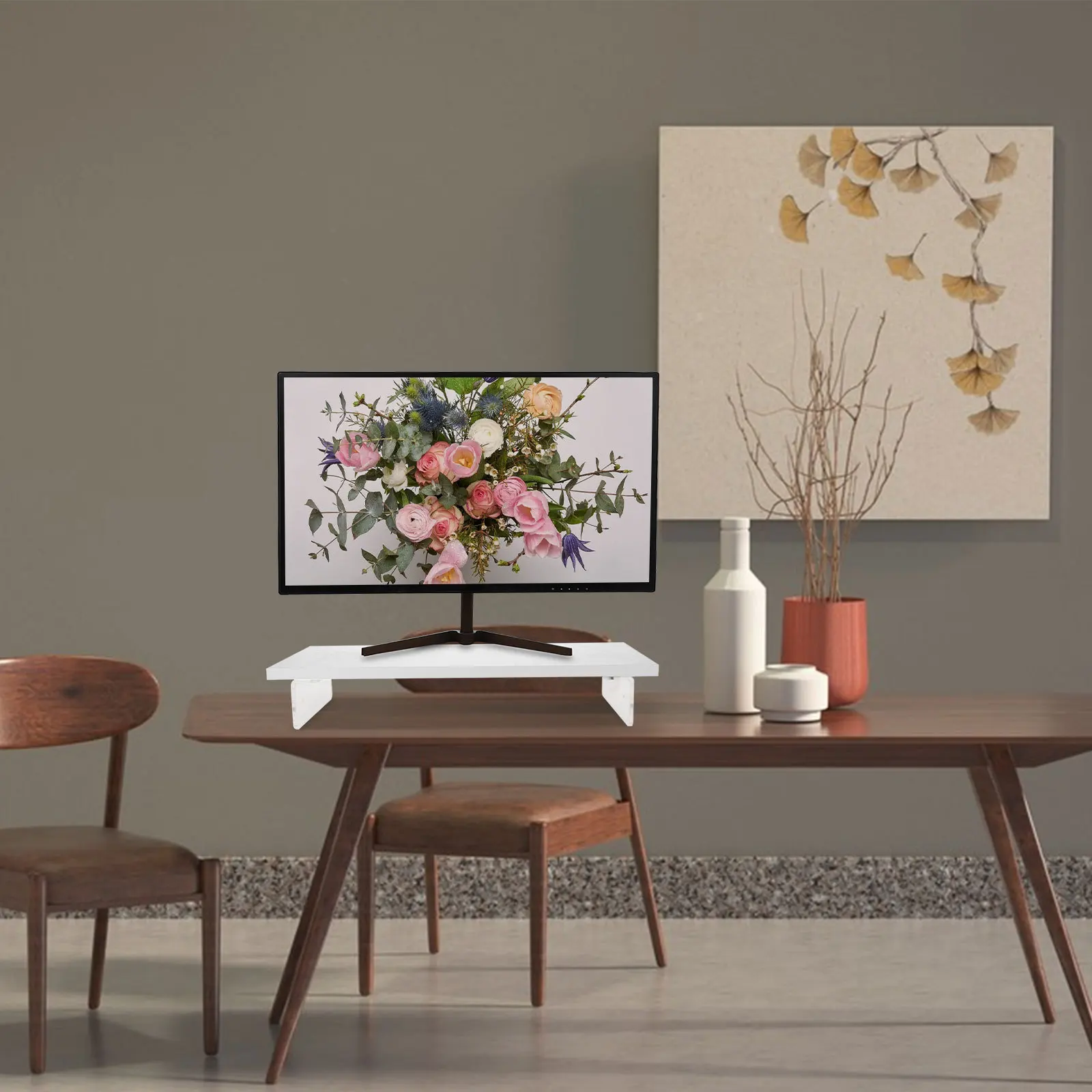 Acrylic Monitor Stand Stable Base Computer Screen Riser Ergonomic Laptop Stand Desk Organizer Small Desktop Acrylic Desk Riser