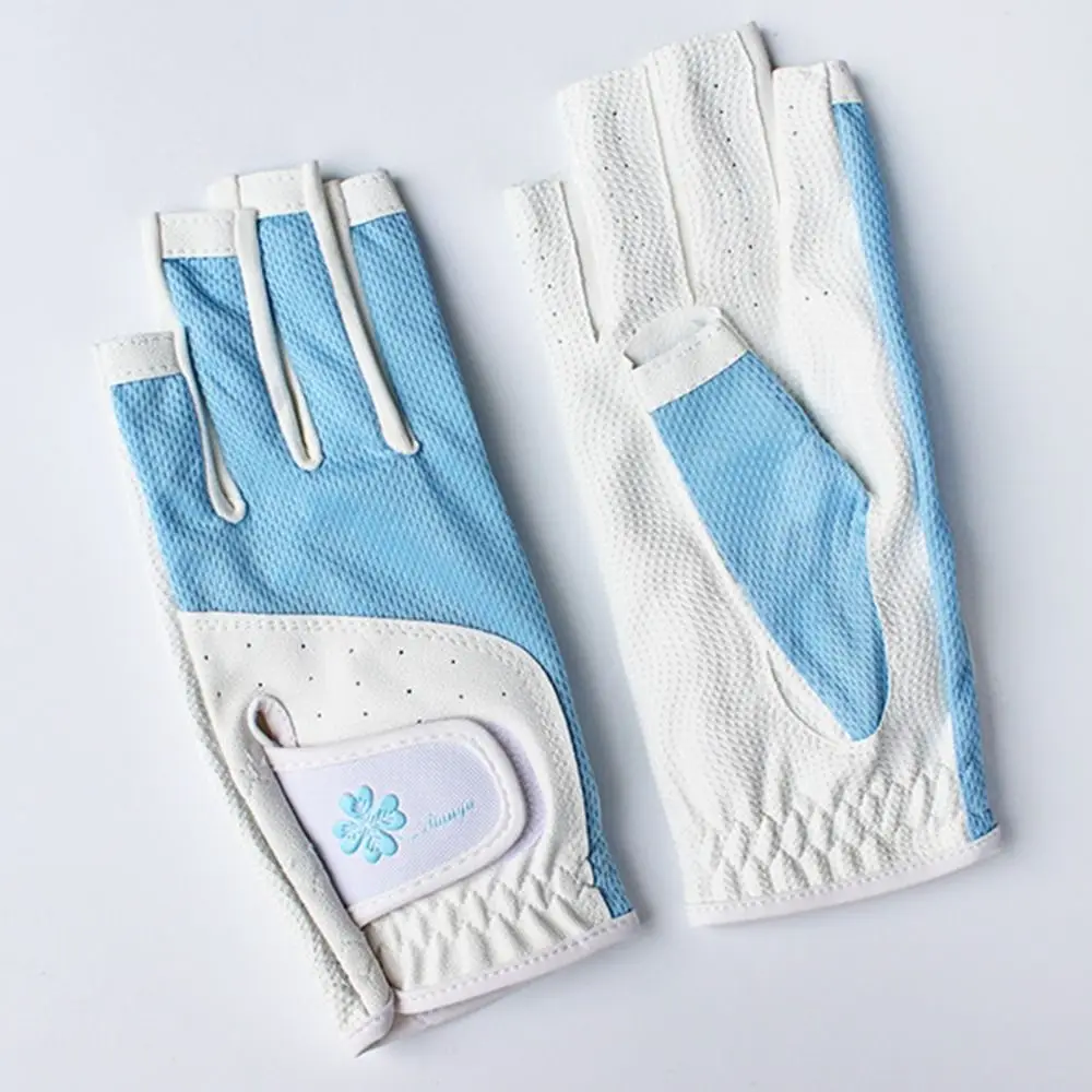 

Comfortable Women's Sport Gloves Breathable Fingerless Ladies Golf Gloves Mesh Non-slip Fingerless Golf Gloves Palm Protection