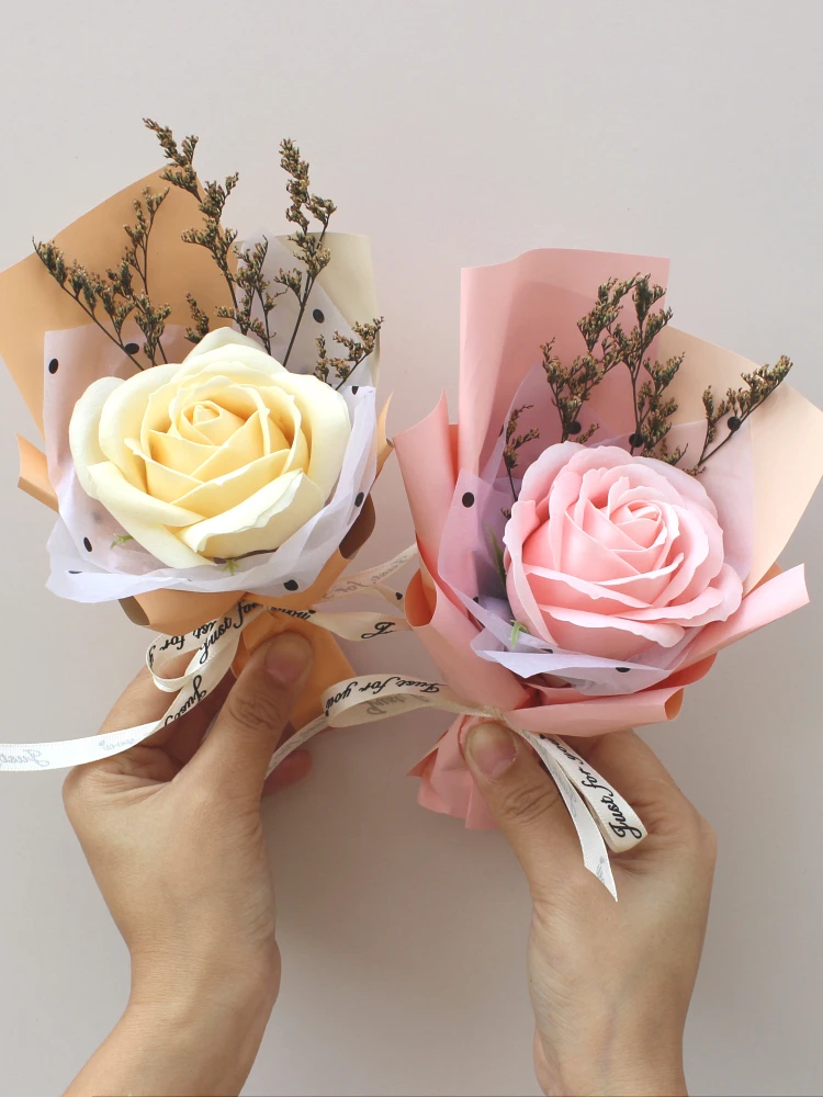 Artificial Flowers Mini Bouquet Soap Rose Delicate Diy Companion Gift Dried Flower Mantian Star Festival Decorations