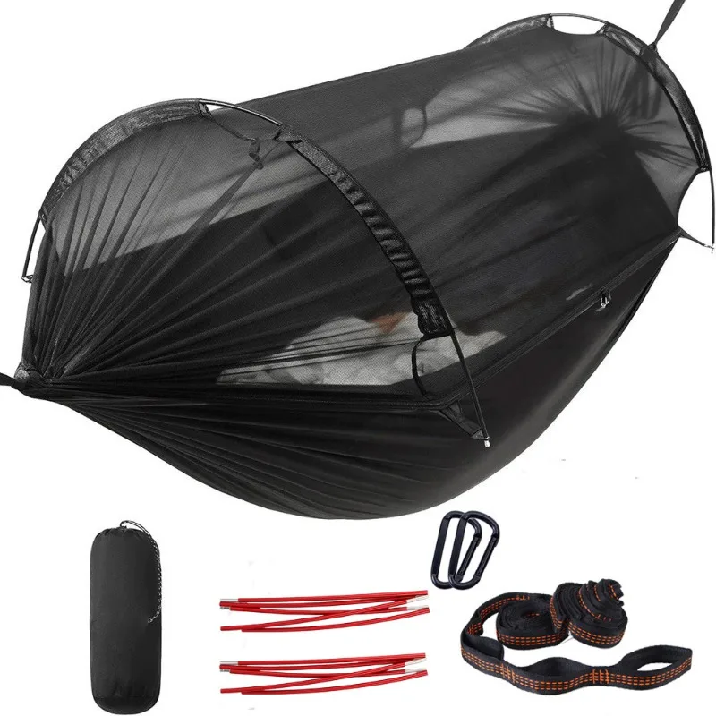 Hammock Outdoor push-pull anti-rollover mosquito net Hammock, outdoor double anti-mosquito, swing indoor tent new