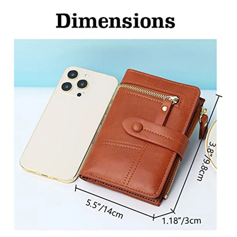 New Large Capacity Leather Wallet For Women With Zipper Short Wallet Red Credit Card Holder Fashion Women\'S Small Wallet