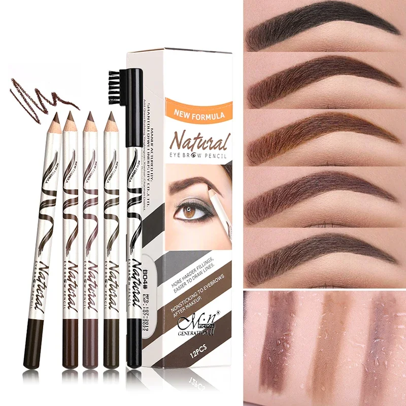 2 PCS Waterproof Eyebrow Pencil 5 Colors Eyebrow Pen for Women Beauty Cosmetic Eyebrow Pencil Cosmetics Tool