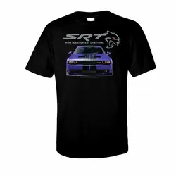 Koszulka Dodge SRT Hellcat-czarna z Dodge Challenger i Logo skryptu 