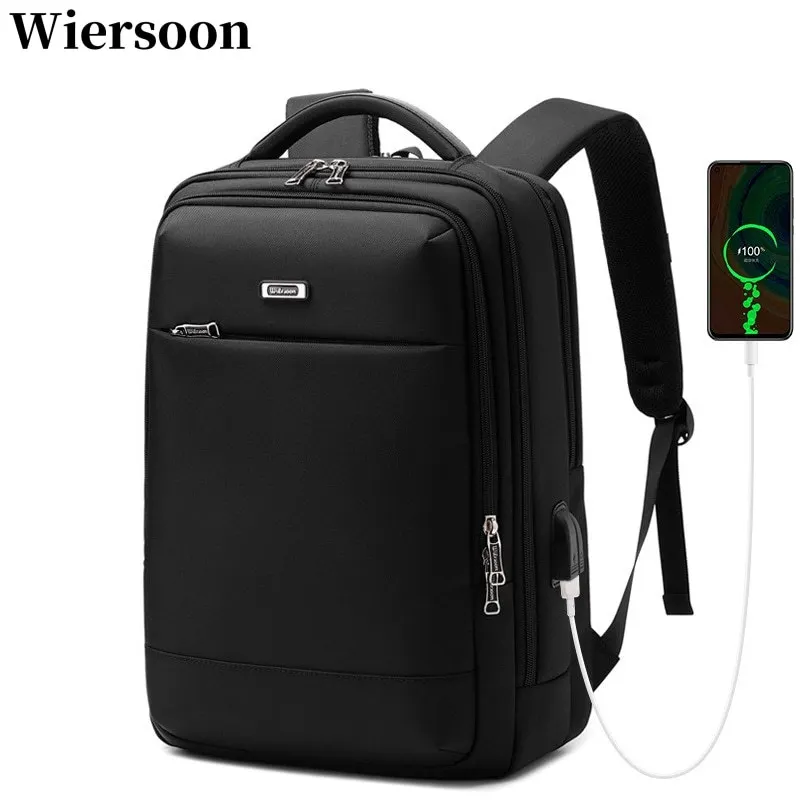 WIERSOON Men Anti theft Waterproof Laptop Backpack 15.6 Inch Daily Work Business Backpack School back pack mochila for women