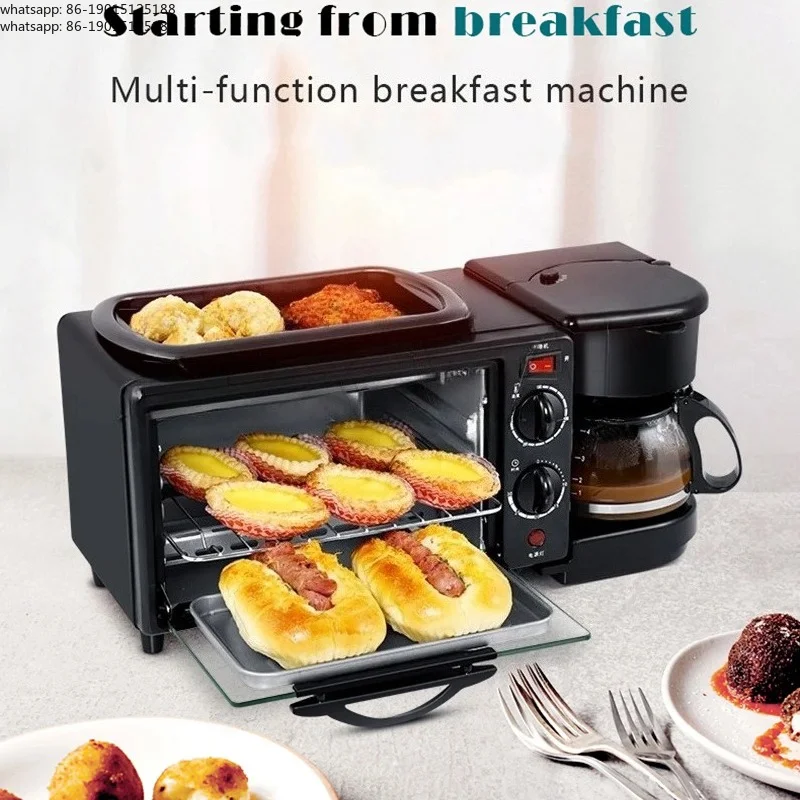 Multifunction Breakfast Machine 3 in 1 Electric Oven Household Cooker Toaster Sandwich Machine